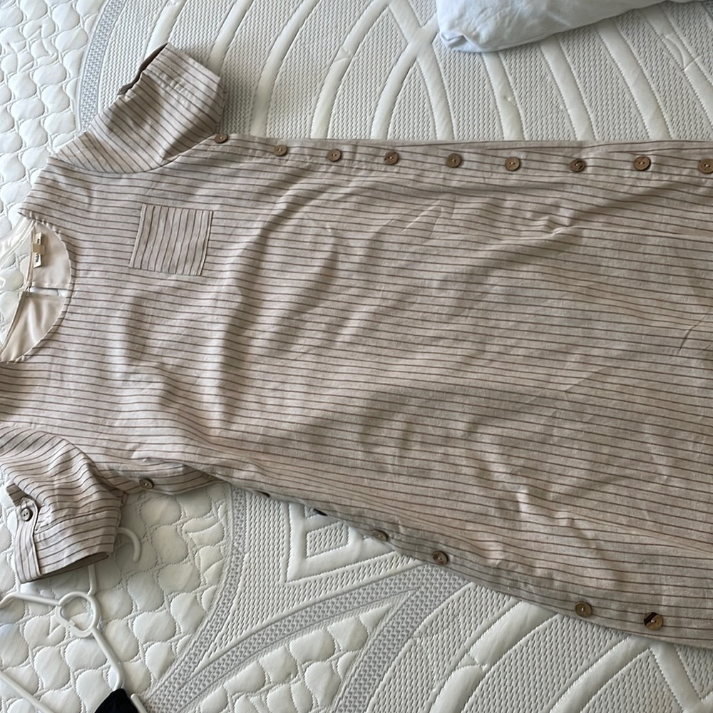 Striped tan and beige adventure dress